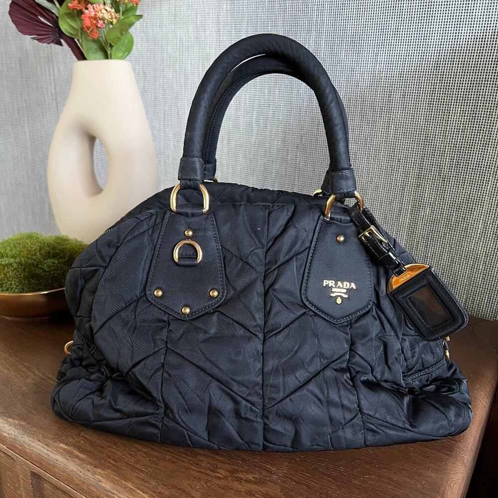 Prada Tessuto Quilted Nylon Dome Satchel